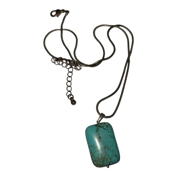 unbranded Silverstone 18 inch chain turquoise Pendant necklace. - Picture 2 of 5
